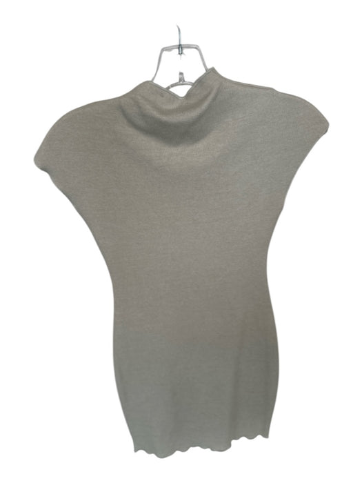 Zara Size S Beige Viscose Blend Cap Sleeve Body Con Mini Dress Beige / S