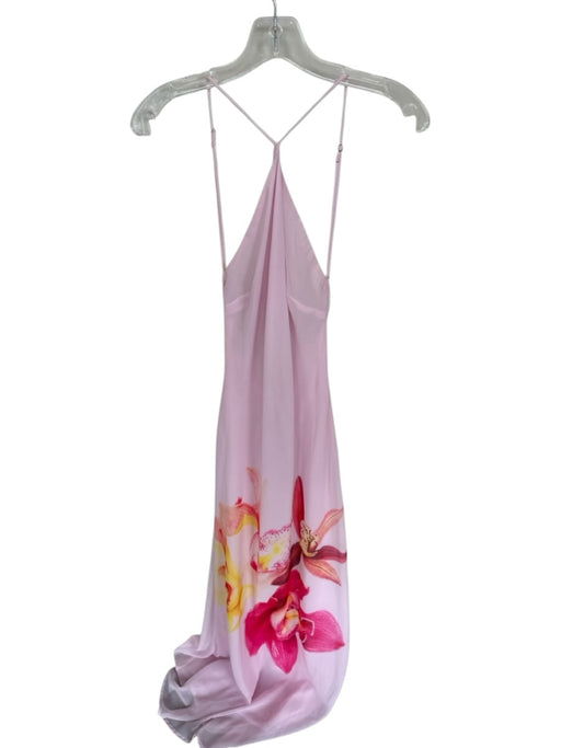 Peppermayo Size 6 Purple floral Polyester Halter Spaghetti Strap Sheer Dress Purple / 6