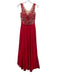 Sherri Hill Size 2 Red & Beige Polyester Embroidered Beaded Sleeveless Gown Red & Beige / 2