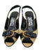 Salvatore Ferragamo Shoe Size 5 Beige & Black Rattan Peep Toe Slingback Pumps Beige & Black / 5