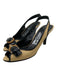 Salvatore Ferragamo Shoe Size 5 Beige & Black Rattan Peep Toe Slingback Pumps Beige & Black / 5