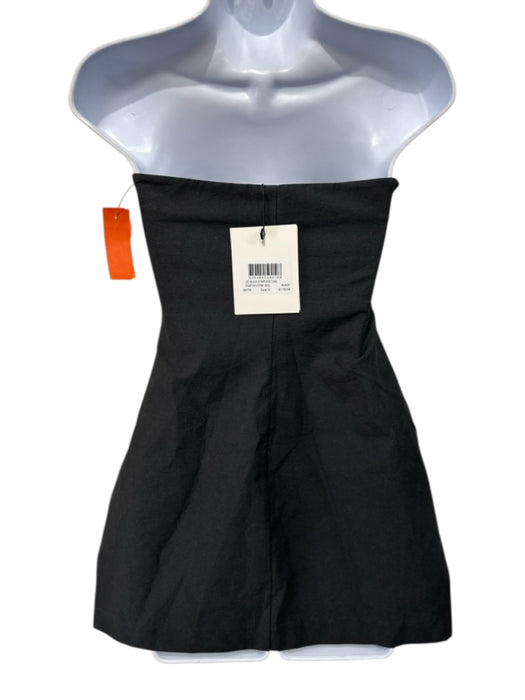 Dissh Size 6 Black Cotton Blend Strapless Ruched Sides Side Slits Top Black / 6