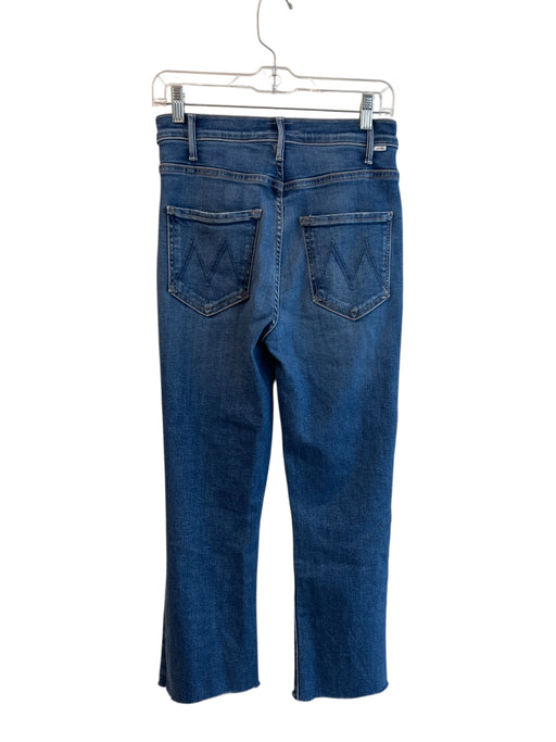 Mother Size 27 Blue Cotton Blend High Rise 4 Pocket Straight Leg Raw Hem Jeans Blue / 27