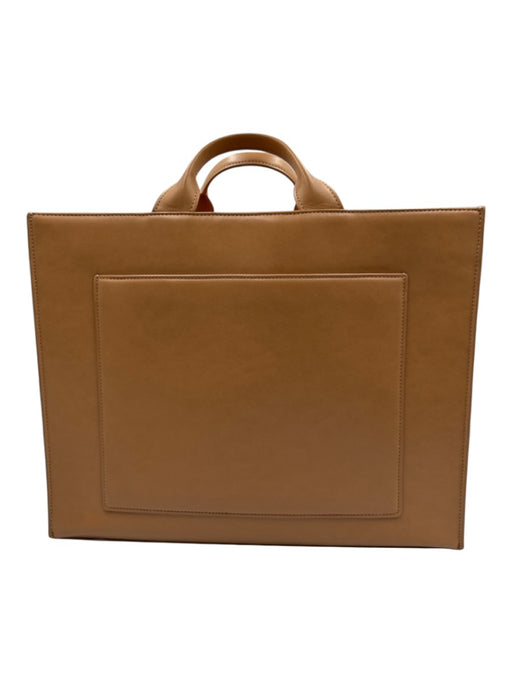 Dagne Dover Tan Brown Vegan Leather Zip Top Structured Multiple Compartments Bag Tan Brown / Medium