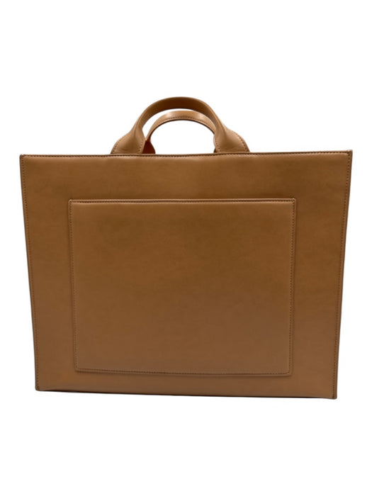 Dagne Dover Tan Brown Vegan Leather Zip Top Structured Multiple Compartments Bag Tan Brown / Medium