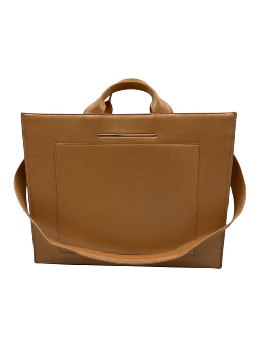 Dagne Dover Tan Brown Vegan Leather Zip Top Structured Multiple Compartments Bag Tan Brown / Medium