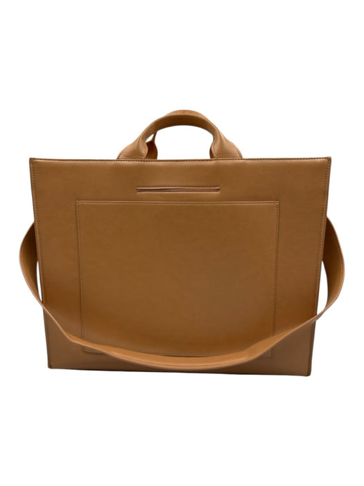 Dagne Dover Tan Brown Vegan Leather Zip Top Structured Multiple Compartments Bag Tan Brown / Medium