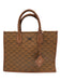 MCM Brown Coated Canvas Leather Detail Monogram Multiple Straps Tote Bag Brown