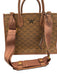 MCM Brown Coated Canvas Leather Detail Monogram Multiple Straps Tote Bag Brown