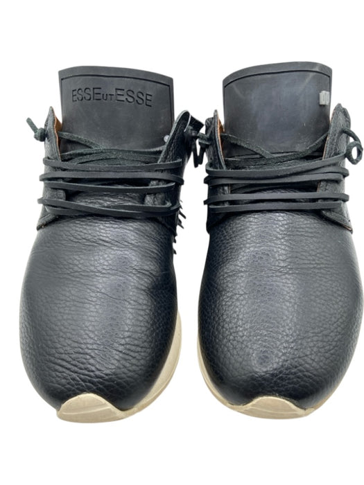 Esseutesse Shoe Size 37 Black Leather Lace Up Fringe Detail Platform Shoes Black / 37