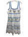 English Factory Size S Blue & White Cotton Floral Embroidered Square Neck Dress Blue & White / S