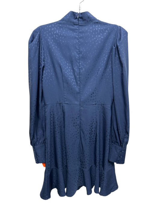 Aqua Size S Navy Poly Blend Cowl Bodice Button Detail Long Sleeve Dress Navy / S