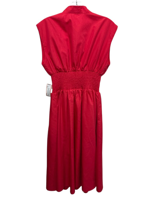 Entro Size S Red Poly Blend Smocked Waist Band Zip Front Maxi Sleeveless Dress Red / S