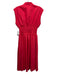 Entro Size S Red Poly Blend Smocked Waist Band Zip Front Maxi Sleeveless Dress Red / S