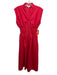 Entro Size S Red Poly Blend Smocked Waist Band Zip Front Maxi Sleeveless Dress Red / S