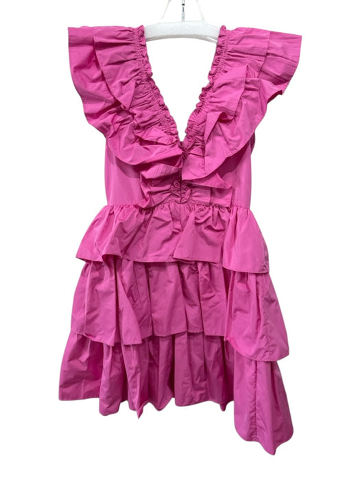 Hunter Bell Size 4 Pink Polyester Sleeveless Tiered Skirt Mini Zip Back Dress Pink / 4