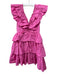 Hunter Bell Size 4 Pink Polyester Sleeveless Tiered Skirt Mini Zip Back Dress Pink / 4