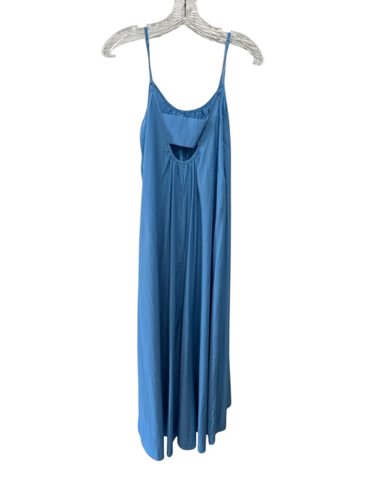 Pomander Place Size XS Blue Poly Blend Adjustable Strap Maxi Cut Out back Dress Blue / XS