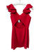 Amanda Uprichard Size S Red Polyester Sleeveless Ruffle Shoulder Detail Dress Red / S