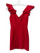 Amanda Uprichard Size S Red Polyester Sleeveless Ruffle Shoulder Detail Dress Red / S