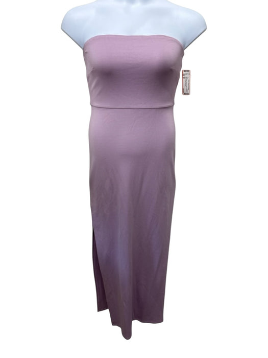 NBD Size M Light Purple Rayon & Nylon Strapless Maxi Leg Slit Dress Light Purple / M