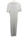 L'Academie Size L Cream White Cotton & Viscose Short Sleeve Rib Knit Maxi Dress Cream White / L