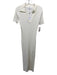 L'Academie Size L Cream White Cotton & Viscose Short Sleeve Rib Knit Maxi Dress Cream White / L