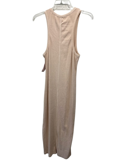 Tularosa Size L Peach Beige Cotton Sleeveless Rib Knit Stretch Midi Dress Peach Beige / L