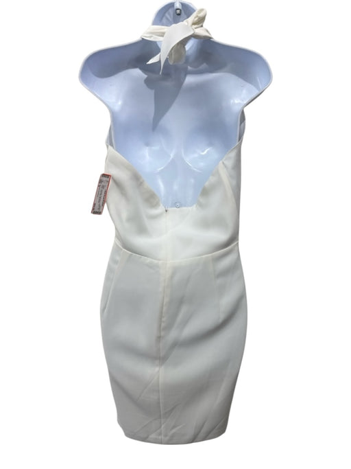 Amanda Uprichard Size M White Polyester Sleeveless Halter Top Deep v neck Dress White / M