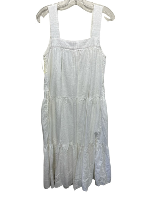 Faherty Size S White Cotton & Modal Tiered Sleeveless Dress White / S