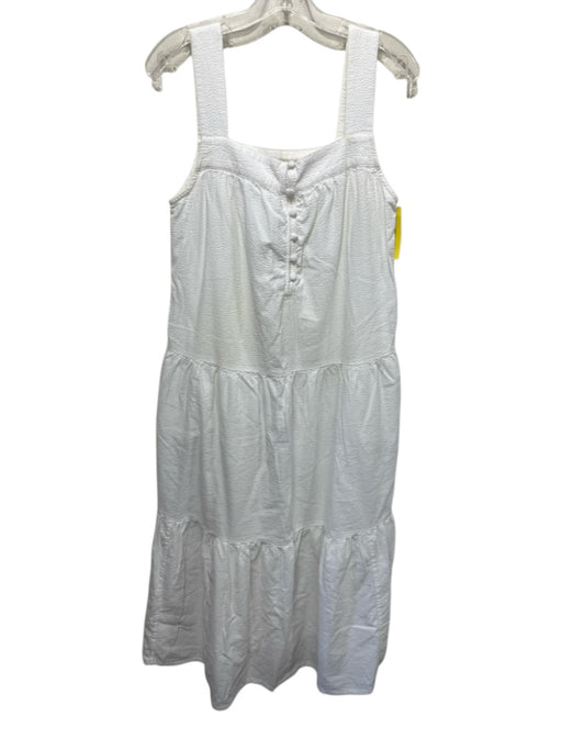 Faherty Size S White Cotton & Modal Tiered Sleeveless Dress White / S
