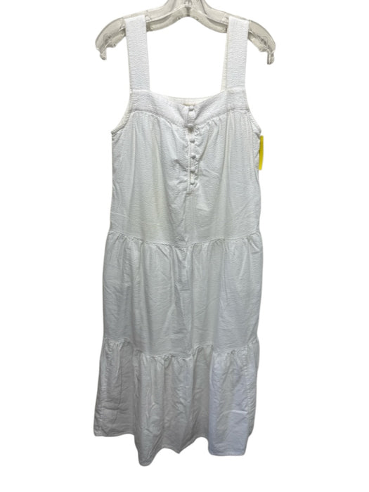 Faherty Size S White Cotton & Modal Tiered Sleeveless Dress White / S
