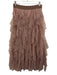 Anthropologie Size S Mauve Pink Tulle Elastic Waist Flounce Midi Skirt Mauve Pink / S