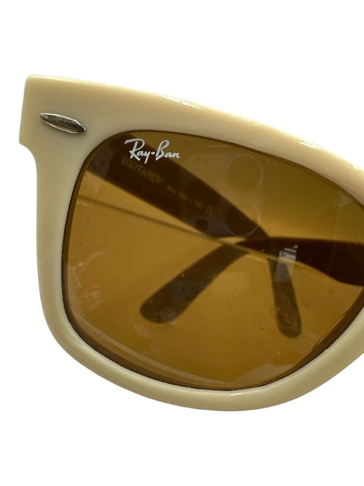 RayBan Cream & Taupe Acetate Colorblock Wayfarer Sunglasses Cream & Taupe