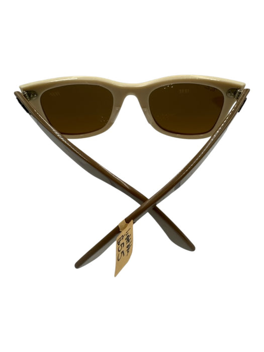 RayBan Cream & Taupe Acetate Colorblock Wayfarer Sunglasses Cream & Taupe