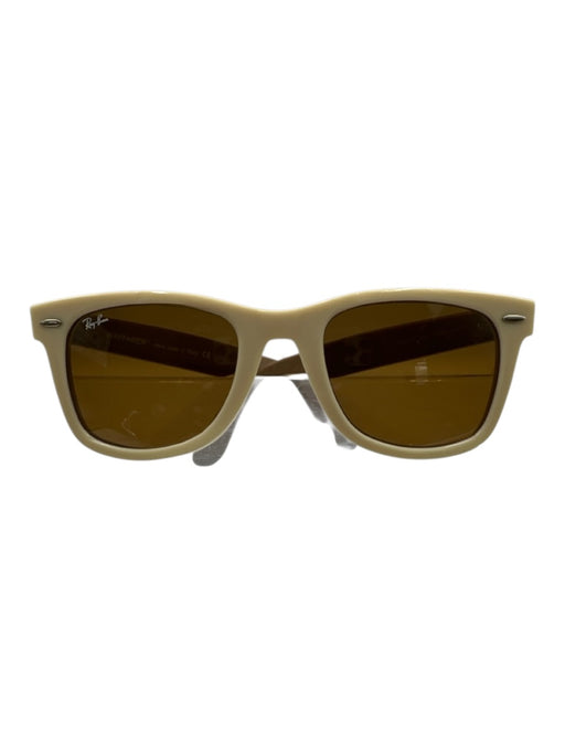 RayBan Cream & Taupe Acetate Colorblock Wayfarer Sunglasses Cream & Taupe