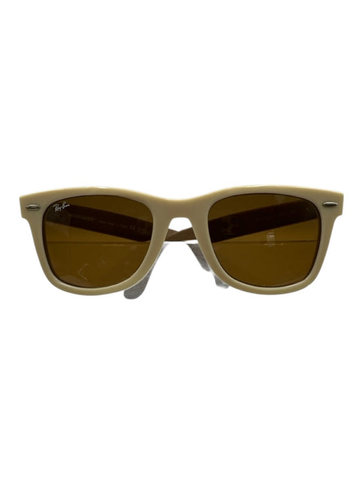 RayBan Cream & Taupe Acetate Colorblock Wayfarer Sunglasses Cream & Taupe