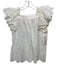 Ulla Johnson Size 0 White Cotton Ruffle Cap Sleeve Eyelet Top White / 0