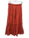 Ulla Johnson Size 0 Orange Cotton & Acetate Vertical Stripes Ruffle Waist Skirt Orange / 0