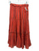 Ulla Johnson Size 0 Orange Cotton & Acetate Vertical Stripes Ruffle Waist Skirt Orange / 0