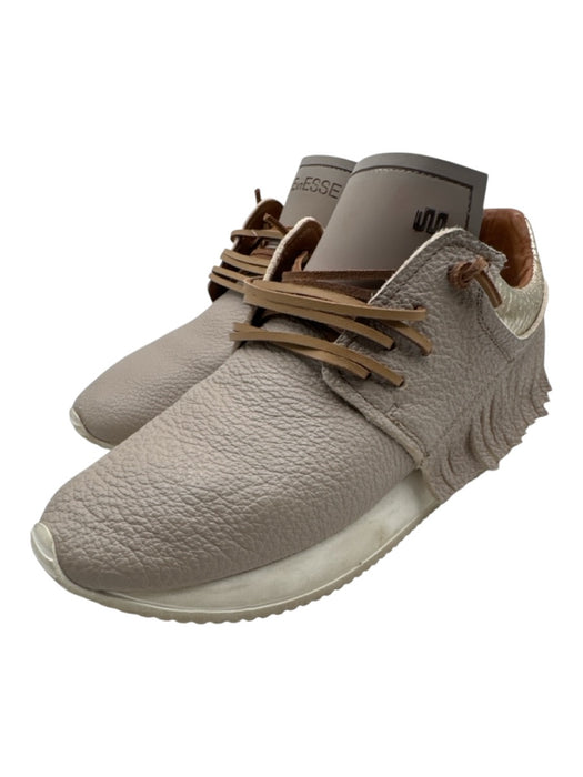 Esse Ut Esse Shoe Size 37 Taupe & Tan Leather Round Toe Cord Lace Up Sneakers Taupe & Tan / 37