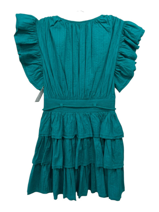 Ulla Johnson Size XS Turquoise Blue & Green Cotton Flutter Cap sleeve Dress Turquoise Blue & Green / XS
