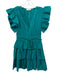 Ulla Johnson Size XS Turquoise Blue & Green Cotton Flutter Cap sleeve Dress Turquoise Blue & Green / XS