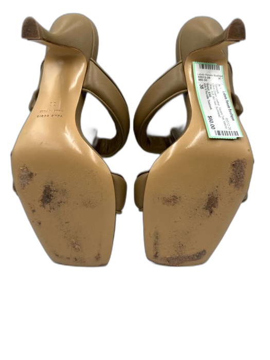 GIA X Pernille Teisbaek Shoe Size 38 Olive Green Leather Square Toe Puff Sandals Olive Green / 38
