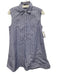 Theory Size P Blue & White Cotton Sleeveless Stripe Buttons Knee length Dress Blue & White / P