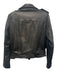 All Saints Size 4 Black Leather Exposed Zippers Lapel Belt Inc. Moto Jacket Black / 4