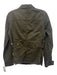 J. Crew Size XS Camo Green Coated Cotton Gold Snaps Zip Up Patch Pockets Jacket Camo Green / XS