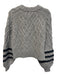 Naadam Size XS Gray & Black Merino & Cashmere Cable Knit Stripe Detail Sweater Gray & Black / XS