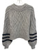 Naadam Size XS Gray & Black Merino & Cashmere Cable Knit Stripe Detail Sweater Gray & Black / XS