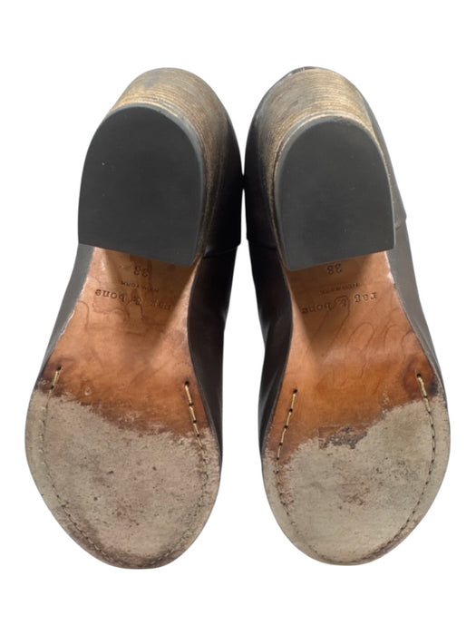 Rag & Bone Shoe Size 38 Brown Leather Round Toe Cap Toe Stack Heel Booties Brown / 38